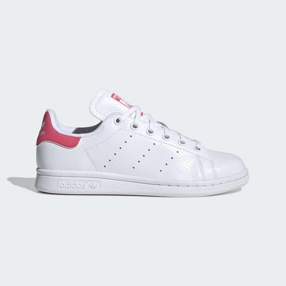 Adidas Boys' Stan Smith Originals Shoes White/Pink Ireland EE7573